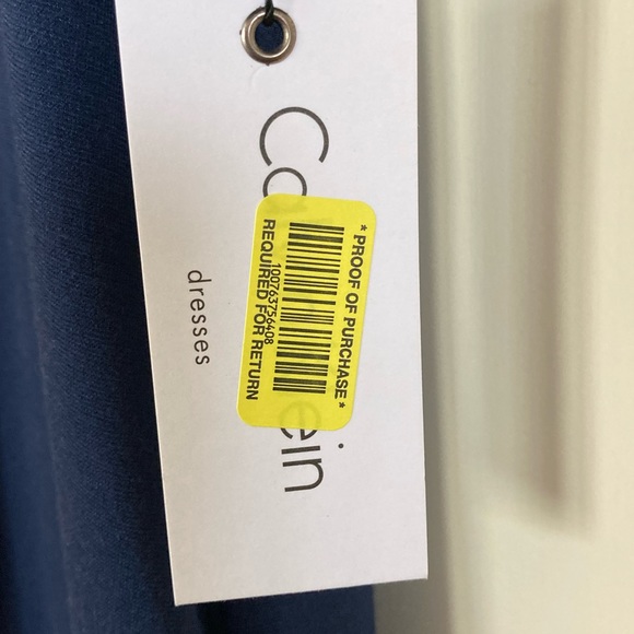 NWT Calvin Klein Navy Blue Shift Dess, Cowl Neck & Side Pockets, Size 14 - Picture 6 of 12